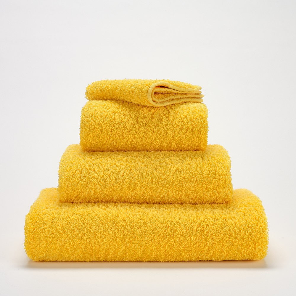 Super Pile Plain Bathroom Towels by Designer Abyss & Habidecor 830 in Banane Yellow